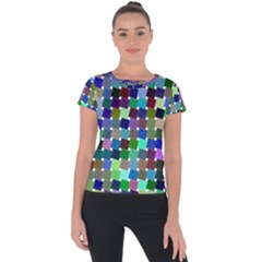Geometric Background Colorful Short Sleeve Sports Top 