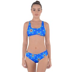 Pattern Backgrounds Blue Star Criss Cross Bikini Set by HermanTelo