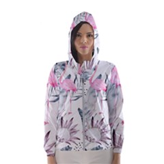 Tropical Flamingos Women s Hooded Windbreaker by Sobalvarro