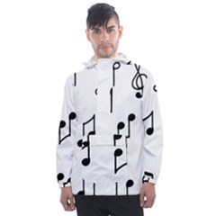 Piano Notes Music Men s Front Pocket Pullover Windbreaker by HermanTelo