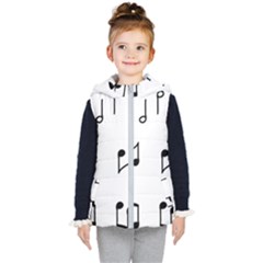 Piano Notes Music Kids  Hooded Puffer Vest by HermanTelo