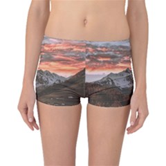 Scenic View Of Snow Capped Mountain Boyleg Bikini Bottoms by Pakrebo