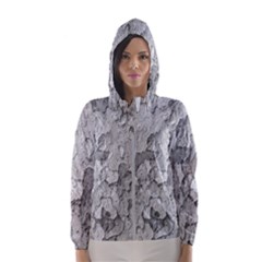Nature Texture Print Women s Hooded Windbreaker by dflcprintsclothing
