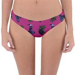 Gothic Girl Rose Pink Pattern Reversible Hipster Bikini Bottoms