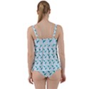 Blue Parrot Pattern Twist Front Tankini Set View2