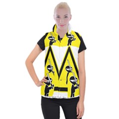 Ninja Signs Symbols Sword Fighter Women s Button Up Vest