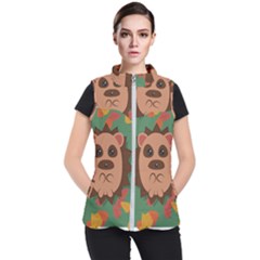 Hedgehog Animal Cute Cartoon Women s Puffer Vest