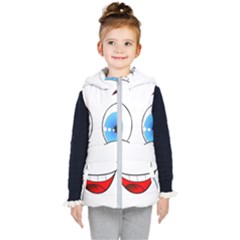 Smiley Face Laugh Comic Funny Kids  Hooded Puffer Vest