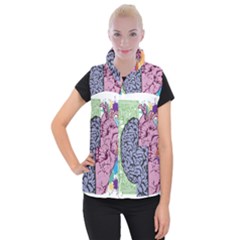 Brain Heart Balance Emotion Women s Button Up Vest