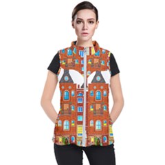 Town Buildings Old Brick Building Women s Puffer Vest