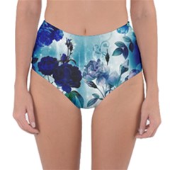 Wonderful Blue Flowers Reversible High-waist Bikini Bottoms by FantasyWorld7