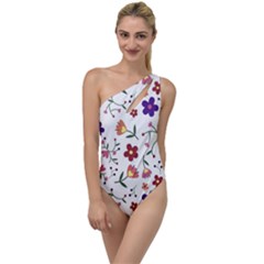 Flowers On A White Background             To One Side Swimsuit by LalyLauraFLM