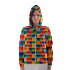 Background Colorful Abstract Women s Hooded Windbreaker by Simbadda