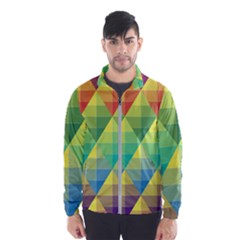 Background Colorful Geometric Men s Windbreaker by Simbadda