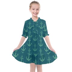 Mermaid Anchors Kids  All Frills Chiffon Dress by VeataAtticus