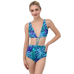 Leaves Tropical Palma Jungle Tied Up Two Piece Swimsuit by Simbadda