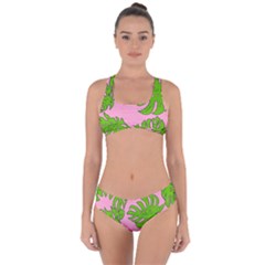 Leaves Tropical Plant Green Garden Criss Cross Bikini Set by Simbadda