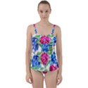 Flowers Floral Picture Flower Twist Front Tankini Set View1