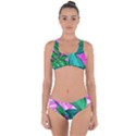 Tropical Greens Monstera Summer Criss Cross Bikini Set View1