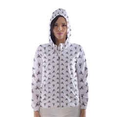 Cycling Motif Design Pattern Women s Hooded Windbreaker by dflcprintsclothing