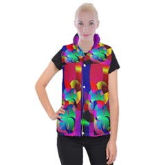 Fractal Artwork Abstract Background Women s Button Up Vest
