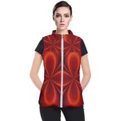 Abstract Background Design Red Women s Puffer Vest