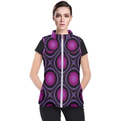 Abstract Background Design Purple Women s Puffer Vest