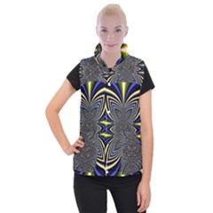 Abstract Artwork Fractal Background Women s Button Up Vest