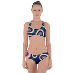 Abstract Artwork Fractal Background Art Pattern Criss Cross Bikini Set by Sudhe