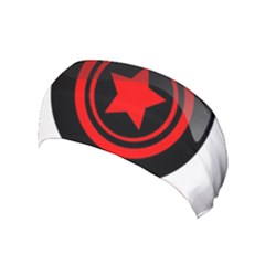 Star Black Red Button  Yoga Headband