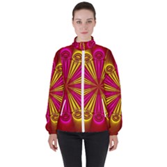 Abstract Art Fractal Modern Art Women s High Neck Windbreaker