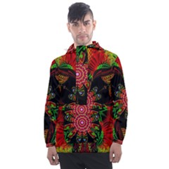 Artwork Art Fractal Flower Design Men s Front Pocket Pullover Windbreaker