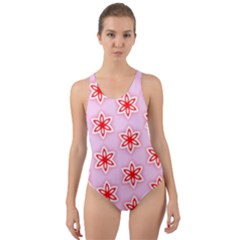 Texture Star Backgrounds Pink Cut-out Back One Piece Swimsuit by HermanTelo