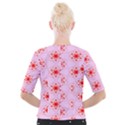 Texture Star Backgrounds Pink Cropped Button Cardigan View2