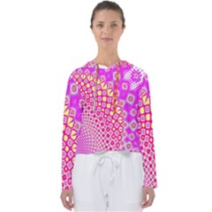 Digital Arts Fractals Futuristic Pink Women s Slouchy Sweat by Pakrebo