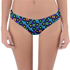 Have Fun Multicolored Text Pattern Reversible Hipster Bikini Bottoms by dflcprintsclothing