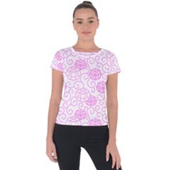 Spring Flowers Plant Short Sleeve Sports Top 