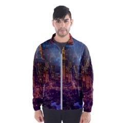 City Lights Skyline Buildings Men s Windbreaker by Wegoenart