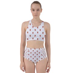 Cartoon Style Strawberry Pattern Racer Back Bikini Set by dflcprintsclothing