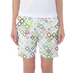 Square Colorful Geometric Women s Basketball Shorts by AnjaniArt
