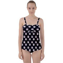 English Breakfast Black Twist Front Tankini Set