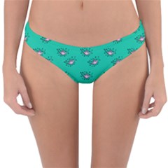 Zodiac Bat Pink Teal Reversible Hipster Bikini Bottoms