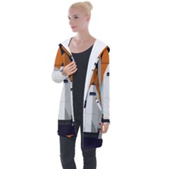 Rocket Space Universe Spaceship Longline Hooded Cardigan by Pakrebo