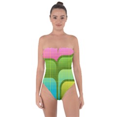 Background Color Texture Bright Tie Back One Piece Swimsuit by Pakrebo