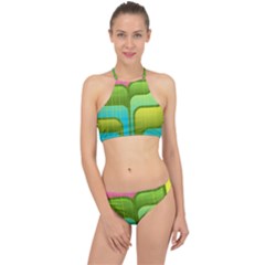 Background Color Texture Bright Racer Front Bikini Set by Pakrebo