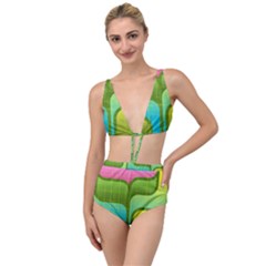 Background Color Texture Bright Tied Up Two Piece Swimsuit by Pakrebo