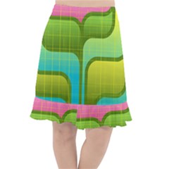 Background Color Texture Bright Fishtail Chiffon Skirt by Pakrebo