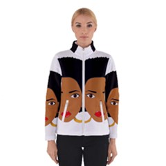 African American Woman With ?urly Hair Winter Jacket by bumblebamboo