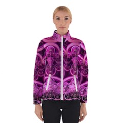 Fractal Math Geometry Visualization Pink Winter Jacket by Pakrebo