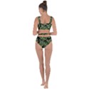 Leaves Pattern Tropical Green Bandaged Up Bikini Set  View2